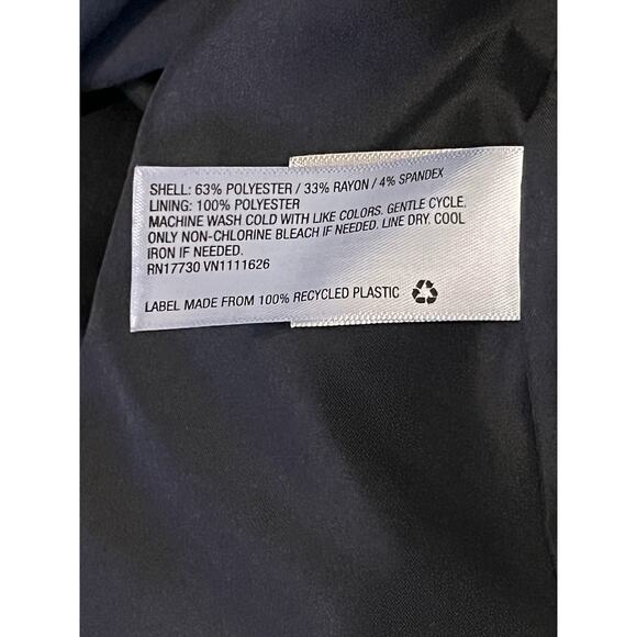 A New Day Navy Blue Double Breasted Blazer Sz 16 Gold Button Workwear Stretch - Picture 7 of 10